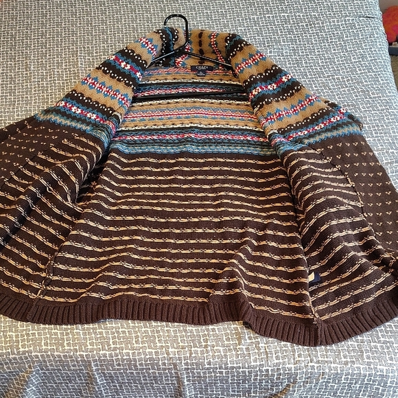 Chaps Multicolor Patterned Cardigan - Picture 4 of 8